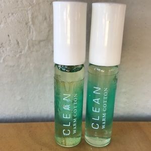 2 Clean Warm Cotton travel size rollerballs - .17 oz each